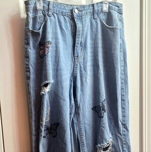 Classic Distressed High-Rise Women’s Jeans - Blue